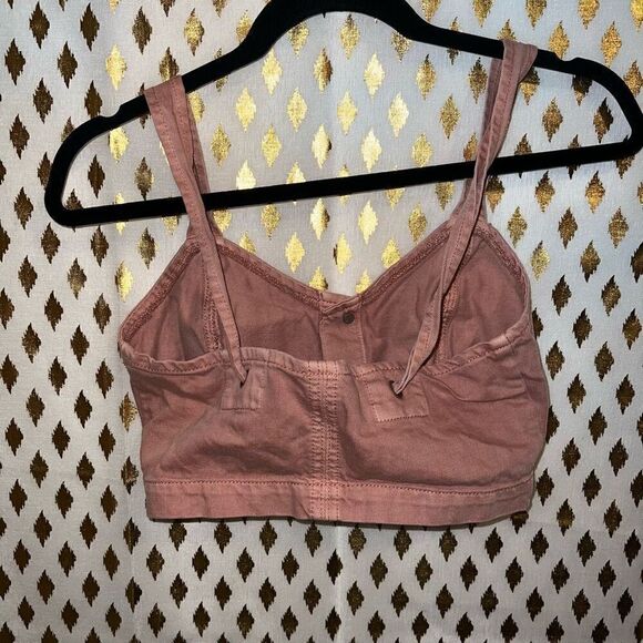 American Eagle Barbie pink denim crop tank top size 0 XS - Picture 3 of 5
